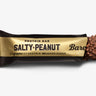 A packaged Salty Peanut flavored protein bar by Barebells, with an image of the bar's texture showing peanuts on the top.